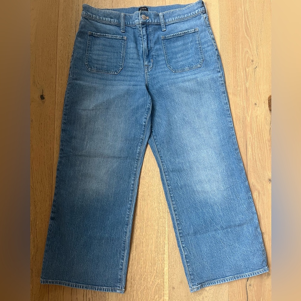 J.Crew Wide-Leg Crop Jeans – Patch Pocket Front – Size 31 - Picture 7 of 7
